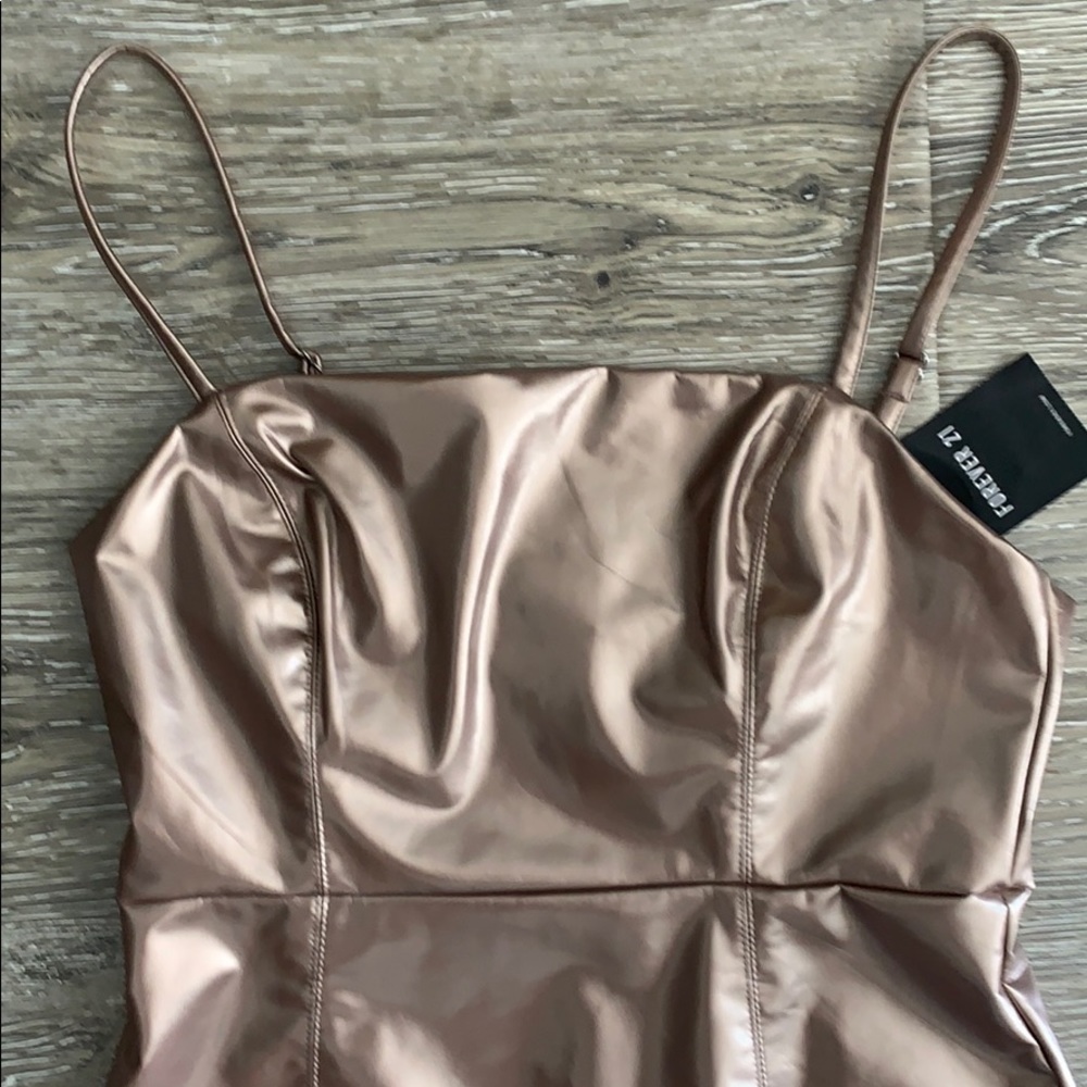 NWT Forever 21 rose gold metallic small dress - Picture 2 of 4